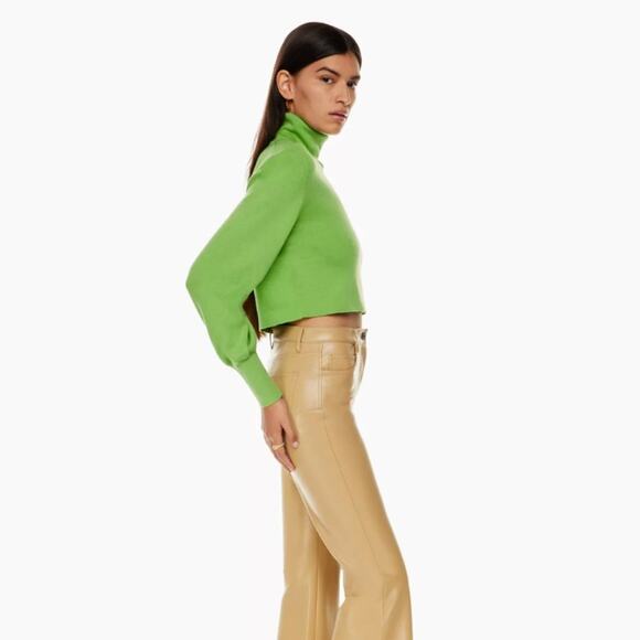 WILFRED x ARITZIA Rebecca Turtleneck Sweater Merino Wool Cucamelon Green {E41} - Picture 2 of 4